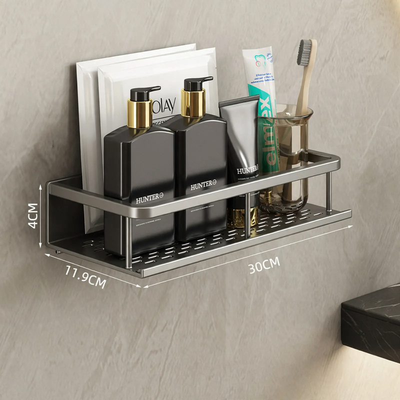 Wall shelf made of space aluminum, hole-free