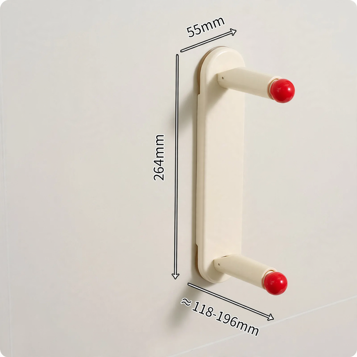 Extendable clothes rail, wall-mounted, without drilling