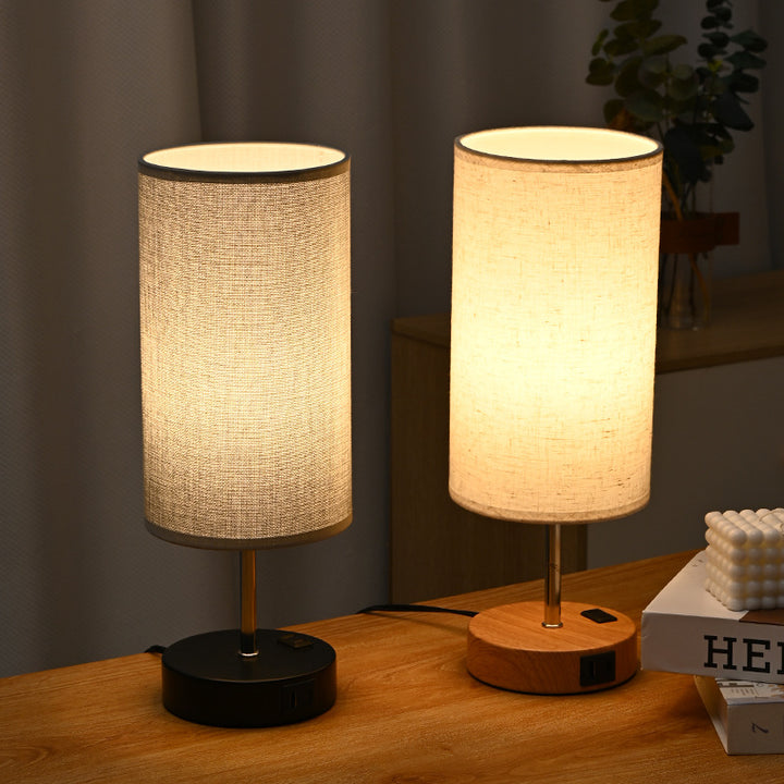 Table lamp USB, LED, dimmable, fabric