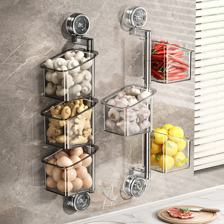 Rotating kitchen storage shelf with suction cup, model 230-006-A