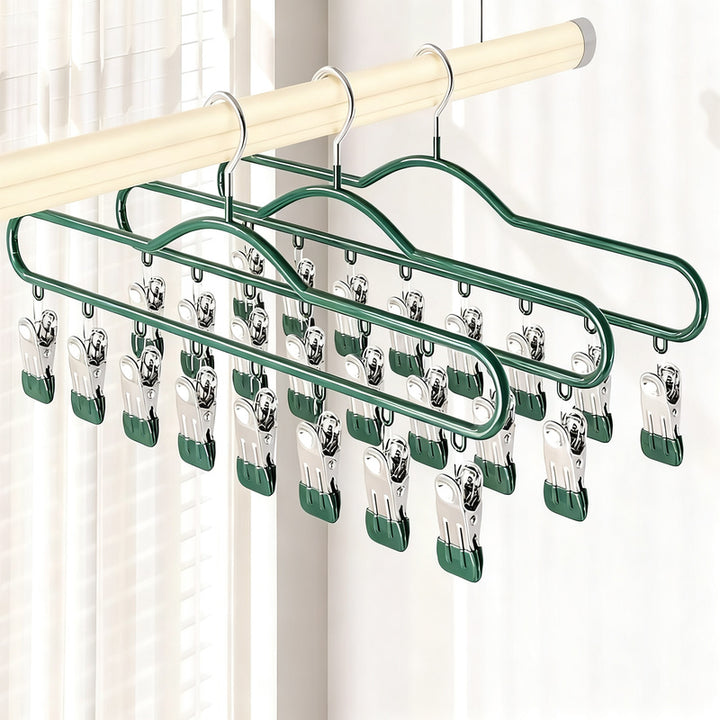 Sock and laundry rack with 8 clips made of iron