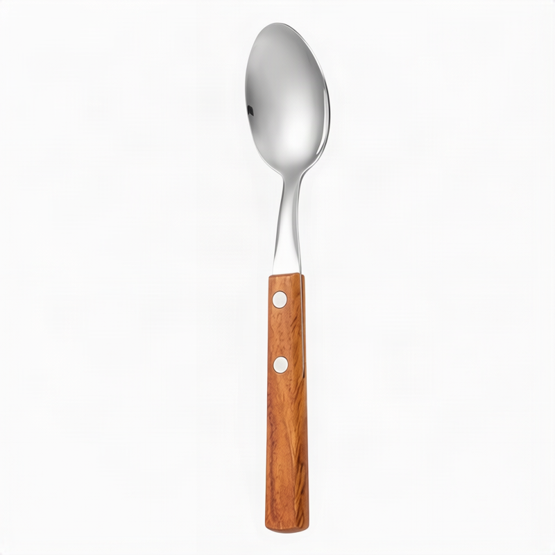 Cutlery set 12-piece, stainless steel with wooden handle