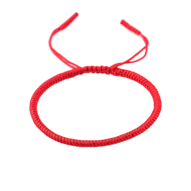 Hand-knotted rope bracelet in red