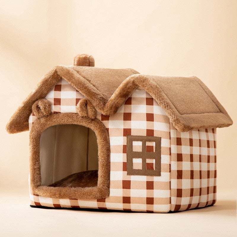 Pet bed with roof, PP cotton, closed