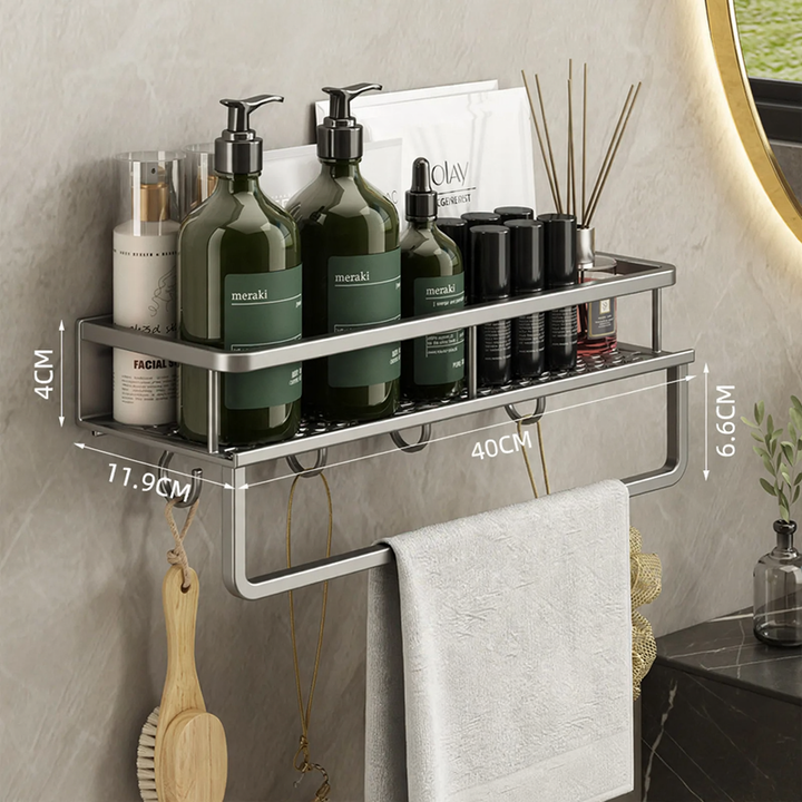 Wall shelf made of space aluminum, hole-free