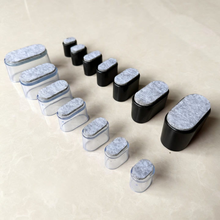Furniture glides made of PVC with felt pad