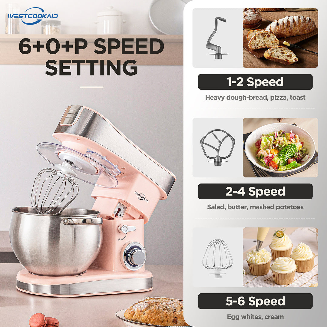Kitchen machine 5 L, stainless steel, multiple plugs