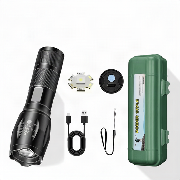 Aluminum flashlight, 3000 mAh