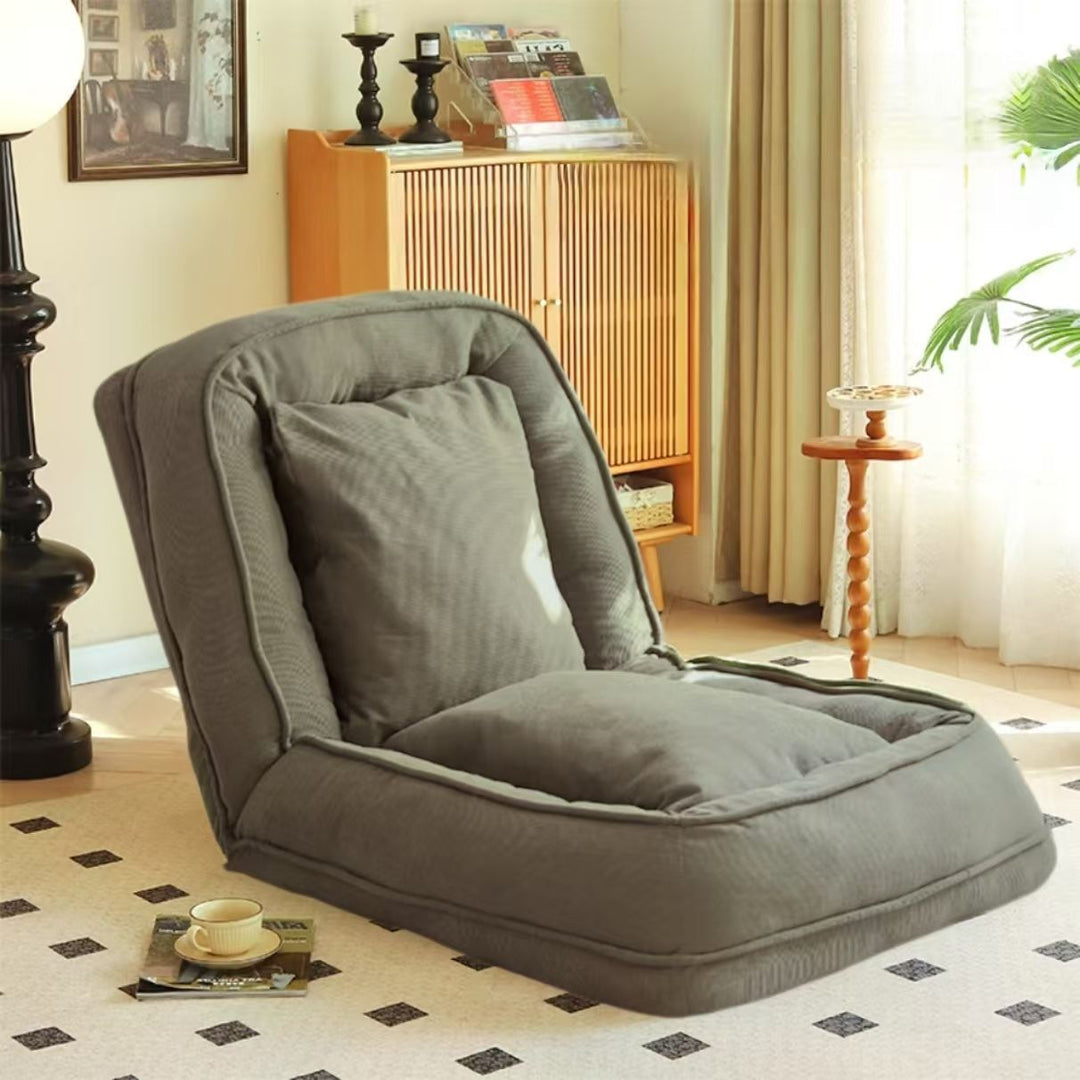 Cord fabric folding sofa, single seat
