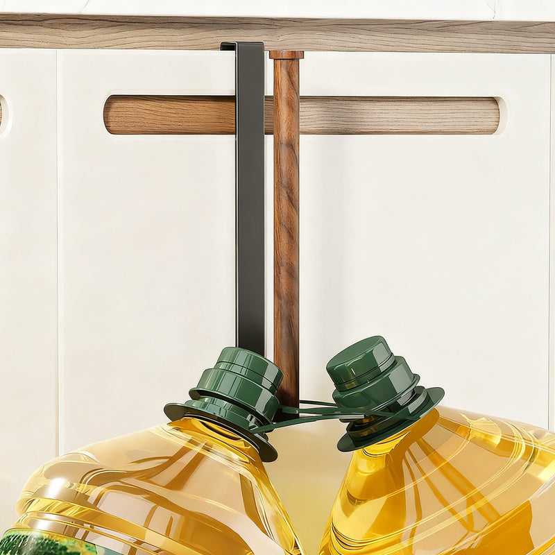Kitchen roll holder with aluminum and walnut wood
