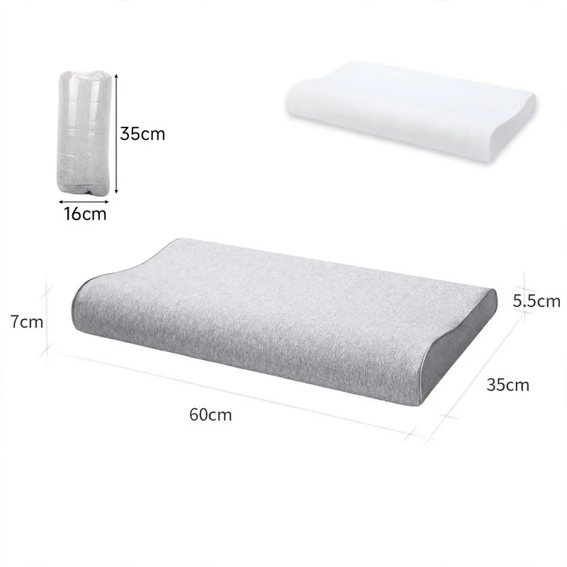 Neck support pillow made of memory foam, wave profile