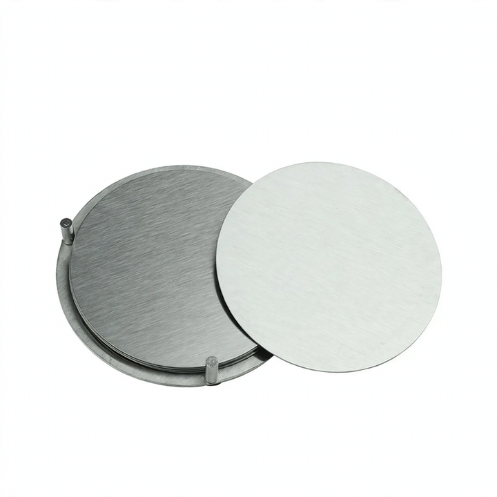 Round coasters made of stainless steel, set of 6