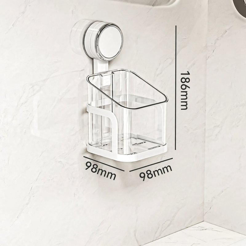 Wall-mounted cosmetic shelf with suction cup, model YM.7052