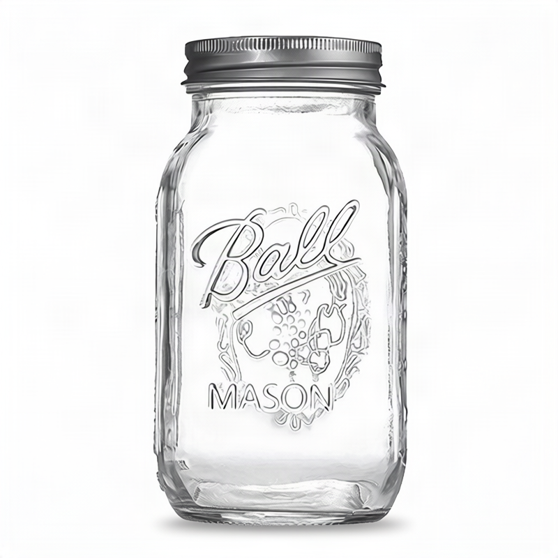 Glass storage jars, various sizes