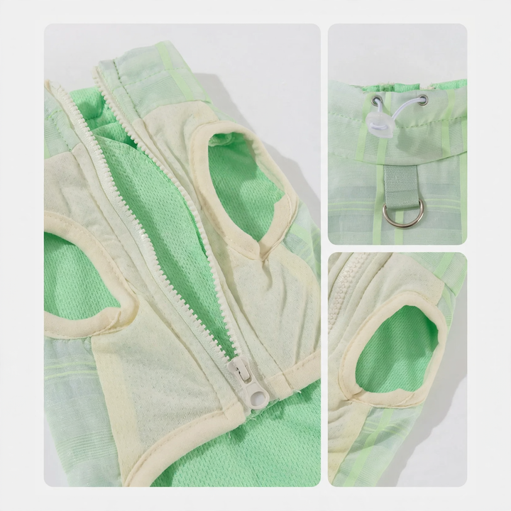 Dog carrier shirt with reflectors for summer