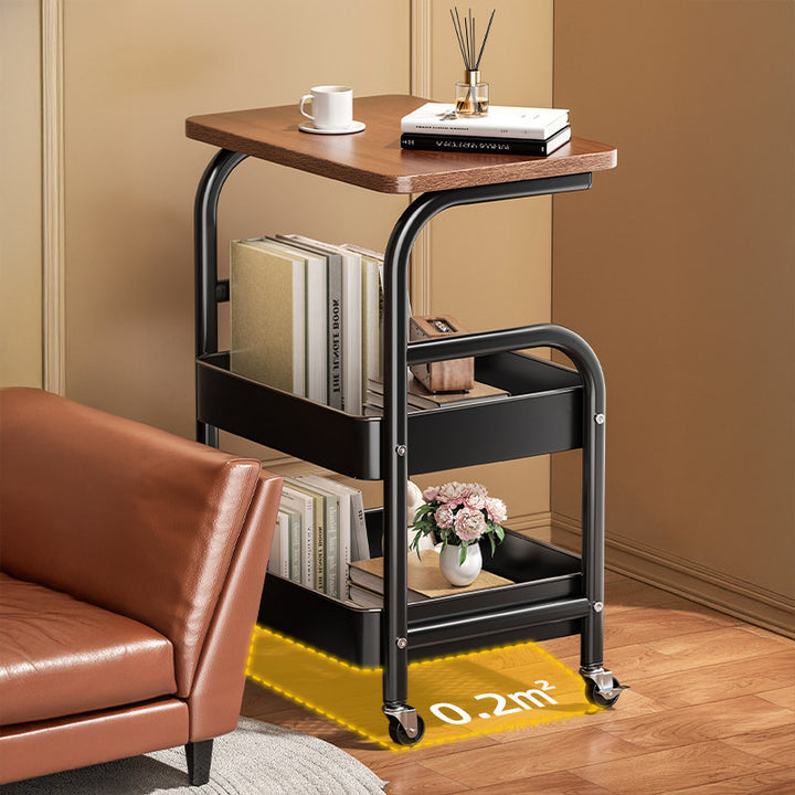 Mobile storage cart with wheels