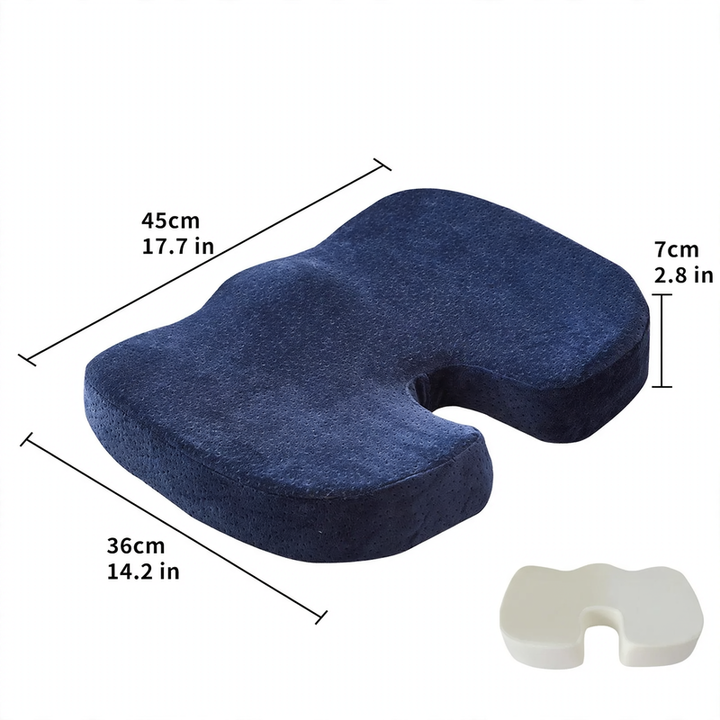 Gel seat cushion with memory foam, 45×36×7 cm