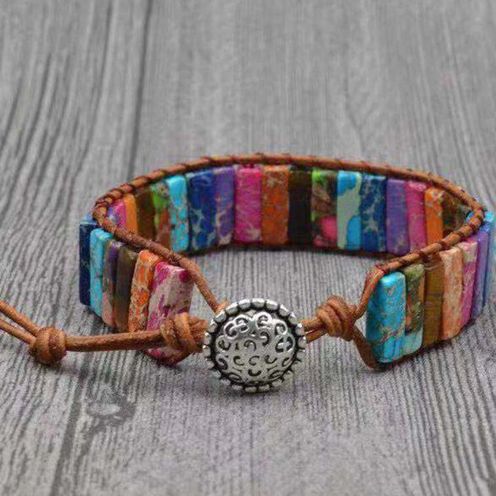 Wrap bracelet made of natural stones