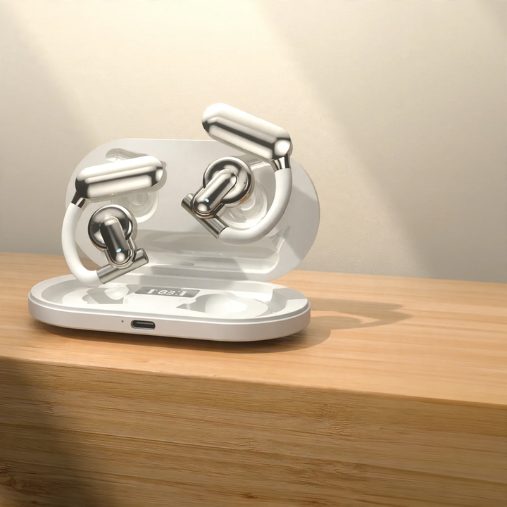 Bone conduction stereo headphones with ear hooks