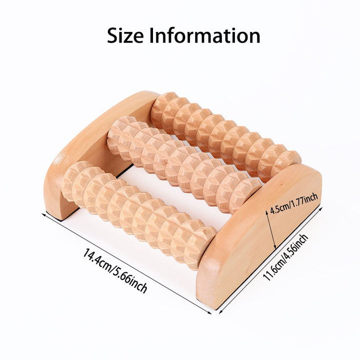 ALPENHAUCH - Foot massage roller made of real wood with acupressure mat