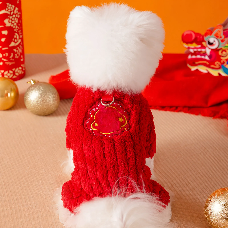 Four-legged fleece jacket for small dogs