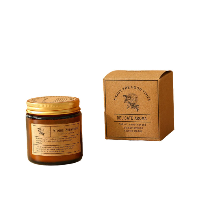 Scented candle made of soy wax in glass