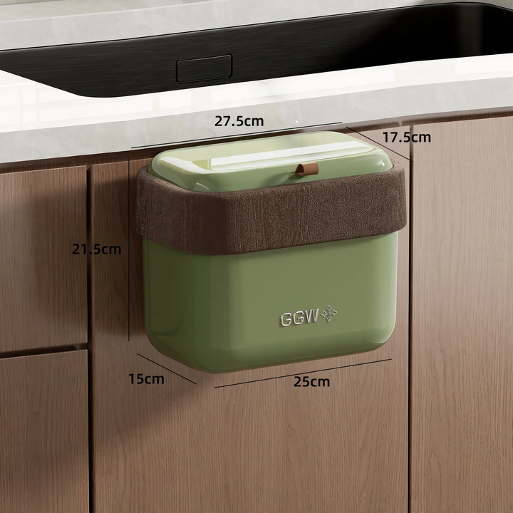 Wall-mounted waste container with lid, 12 L