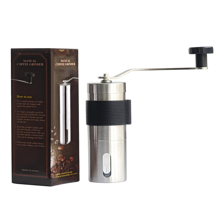 Hand coffee grinder with CNC grinding mechanism and brush