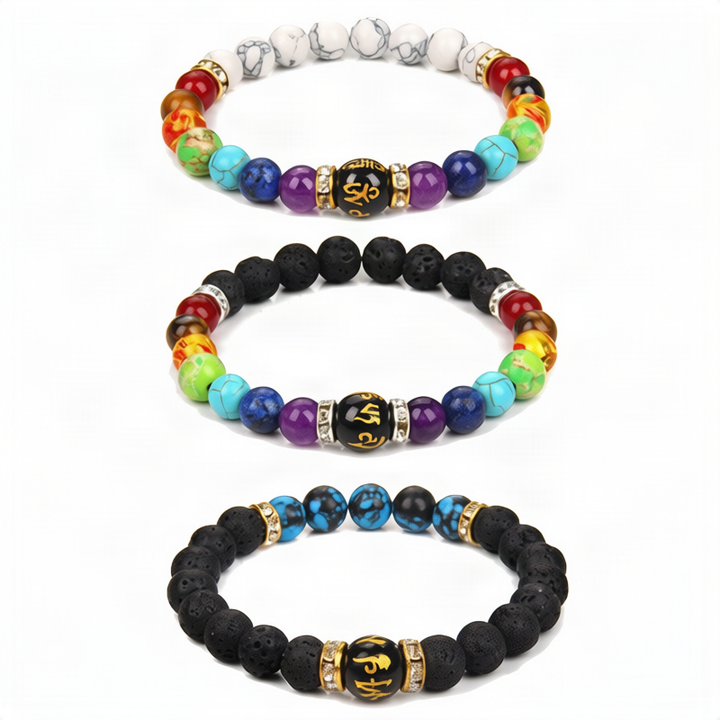 Beaded bracelet made of natural stones