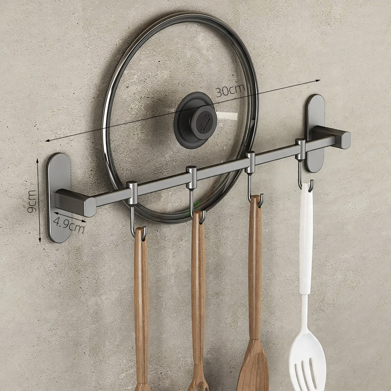 Stainless steel wall hooks for the kitchen, no drilling required