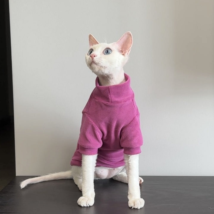 Dog coat made of sweatshirt fabric with pockets