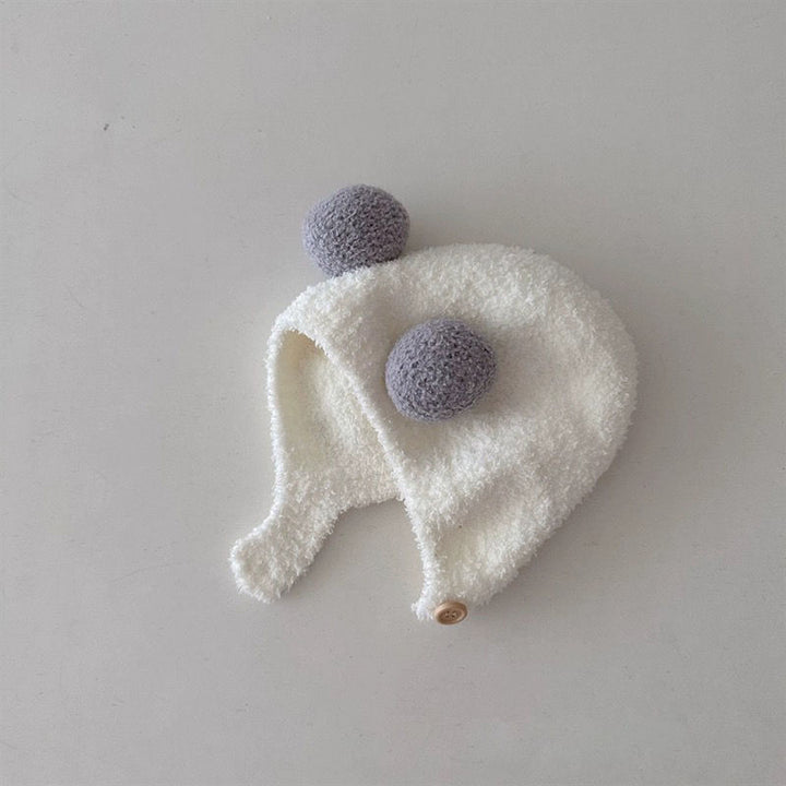 Children's hat with earflaps, knitted, warm