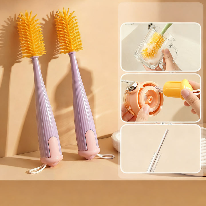 Silicone cleaning brush, 3-in-1