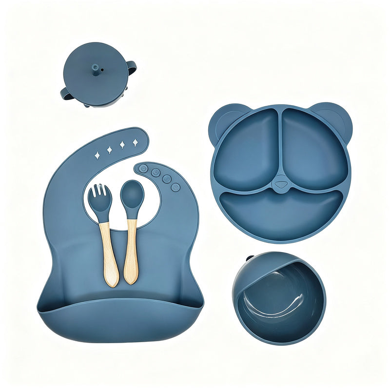 Silicone children's dish set, 6 pieces