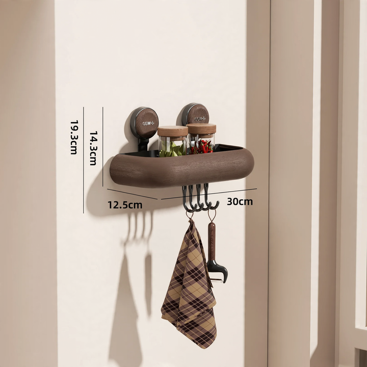 Wall shelf with suction cup for the kitchen, free mounting
