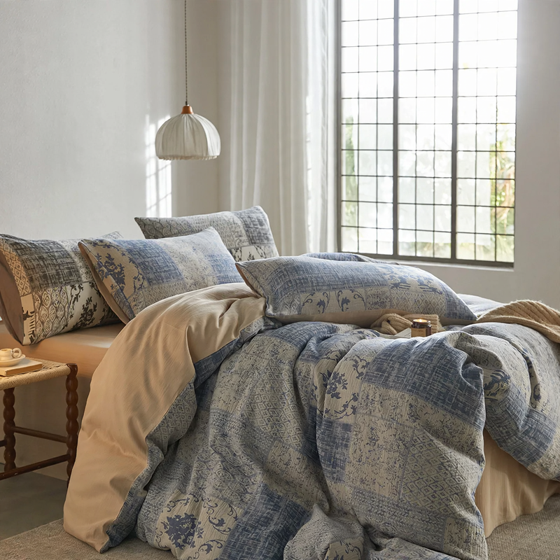 Bedding set cotton, vintage style, 4-piece