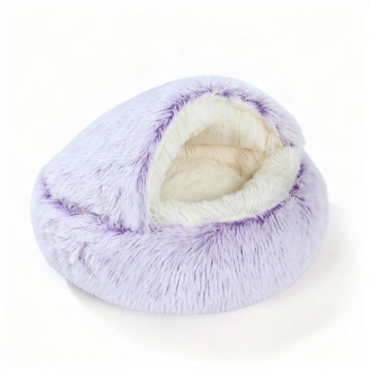 Fluffy cat bed, round, warming