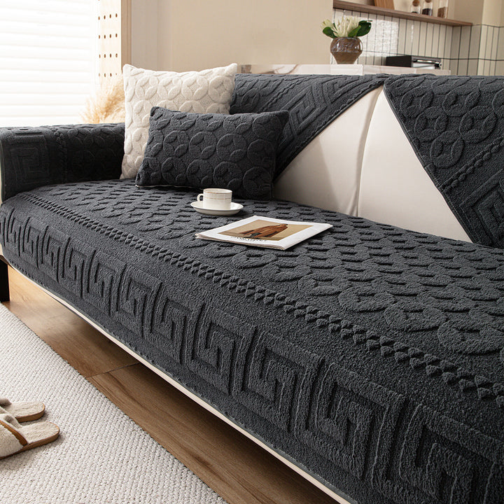 Fleece sofa cushion, non-slip