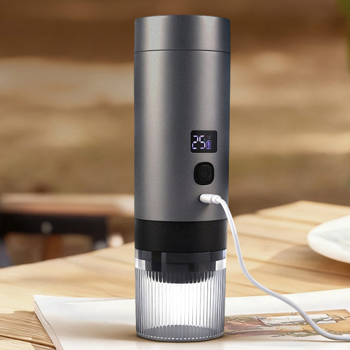 Portable capsule espresso machine with battery and heating function