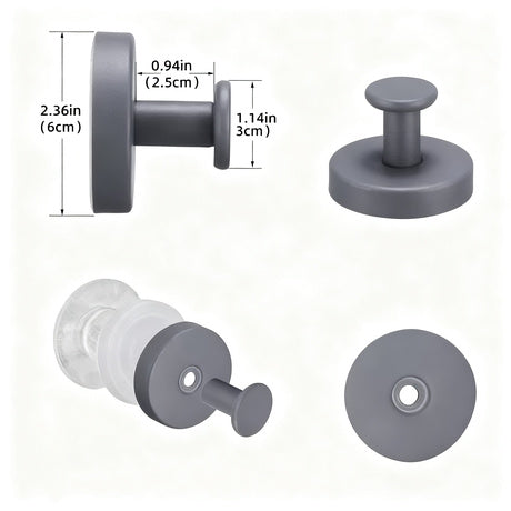 Stainless steel hook with suction cup or adhesive surface