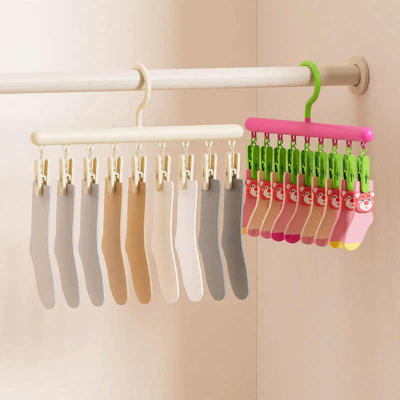 Clothes drying rack and clips, plastic, model DD2516-1