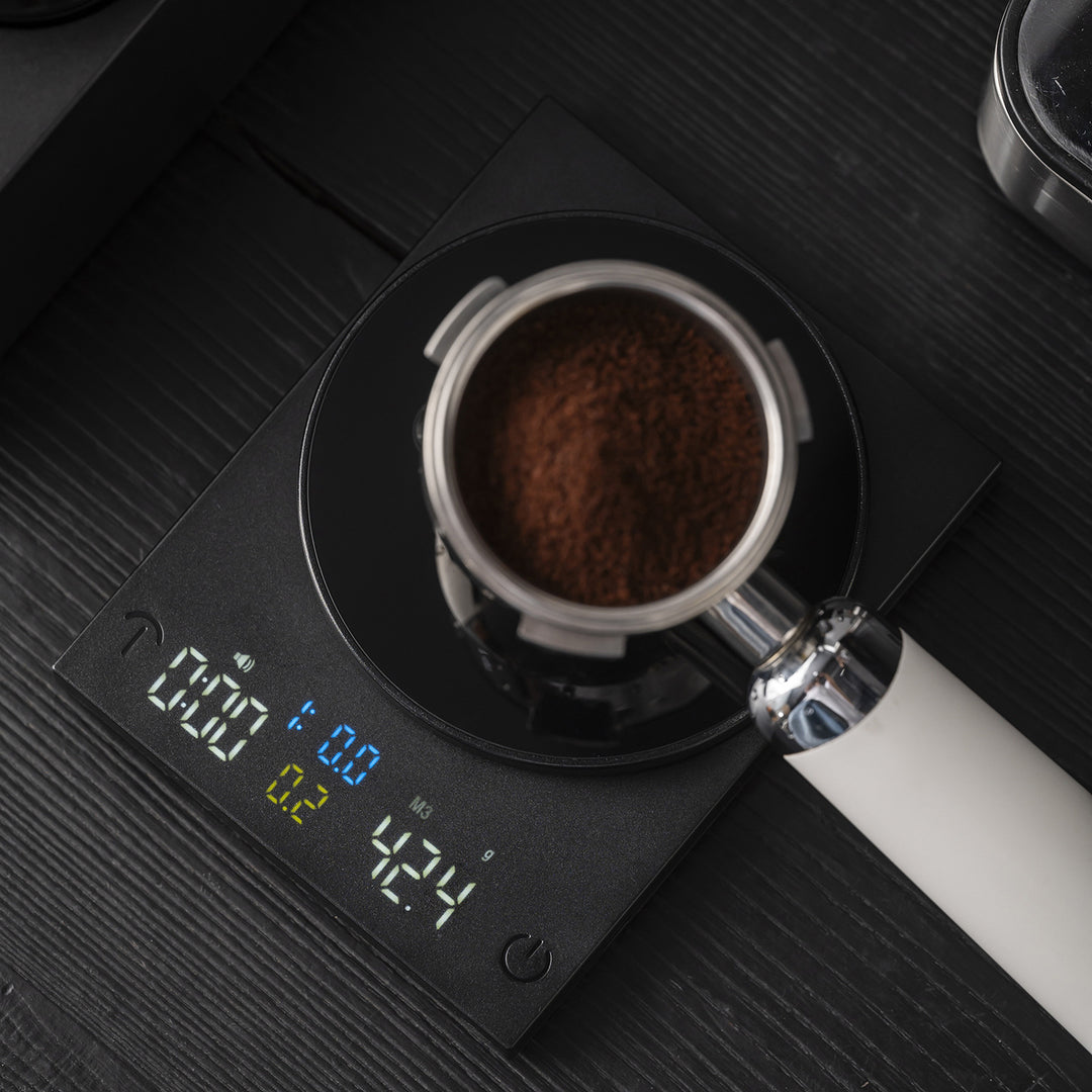Electronic espresso scale with timer