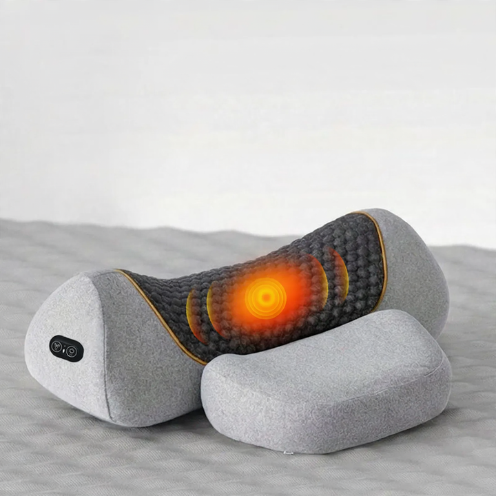 Neck support pillow made of memory foam with heating function