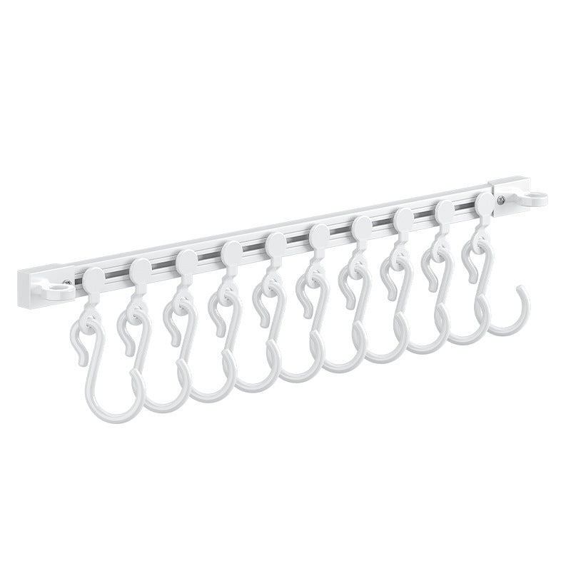 Track system with hooks for cabinet doors