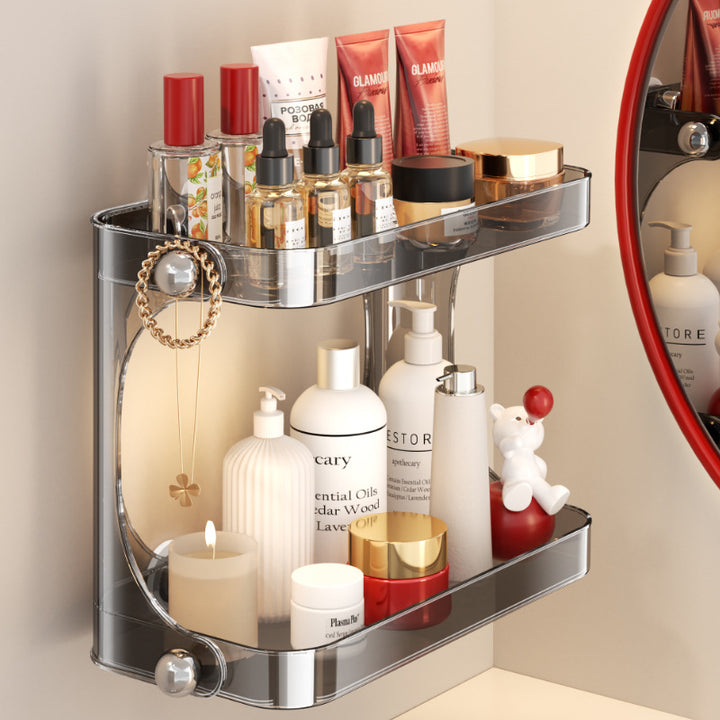 Bathroom shelf, suction cup, no drilling