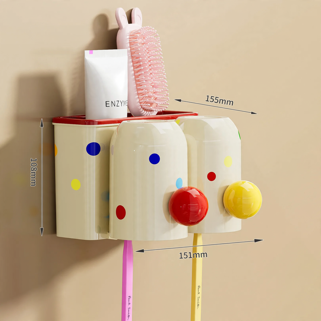 Toothbrush holder, wall mounted, no drilling