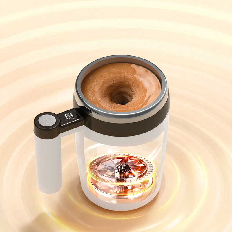 Rechargeable stirring cup made of stainless steel, 380 ml