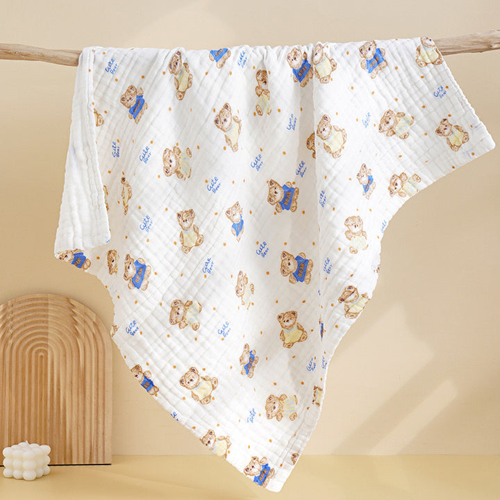 Cotton bath towel, 4-ply, with patterns