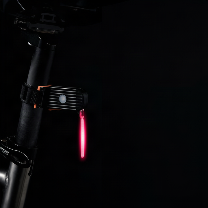 Bicycle rear light with flowing light effect, USB-C