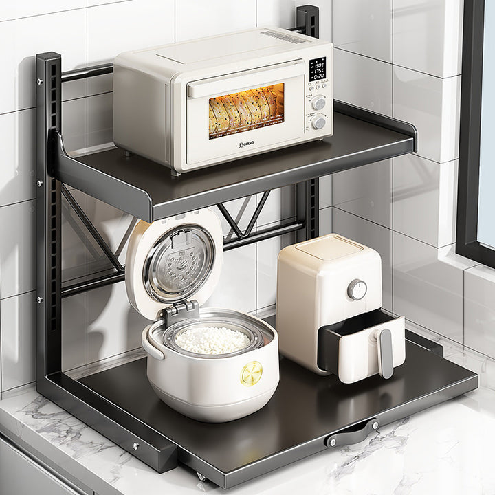 Kitchen shelf on wheels, 2 levels, height adjustable
